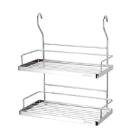Stainless Steel Wall Hooked 2 Tier Spice Rack